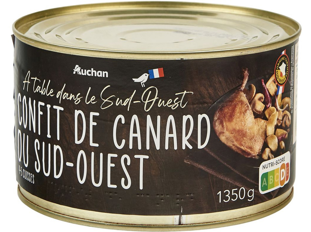 Confit De Pato Auchan Gourmet Gourmet 4/5 Uni 1350(745)g