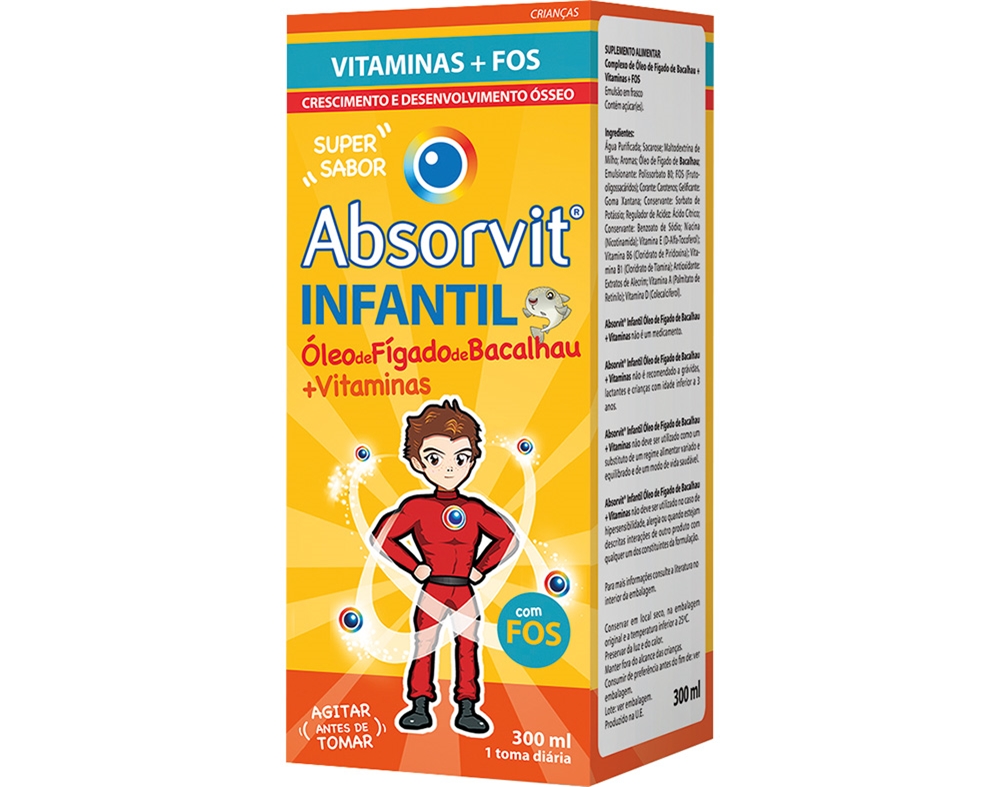 Absorvit Infantil Óleo Fígado Bacalhau + Vitaminas 300ml