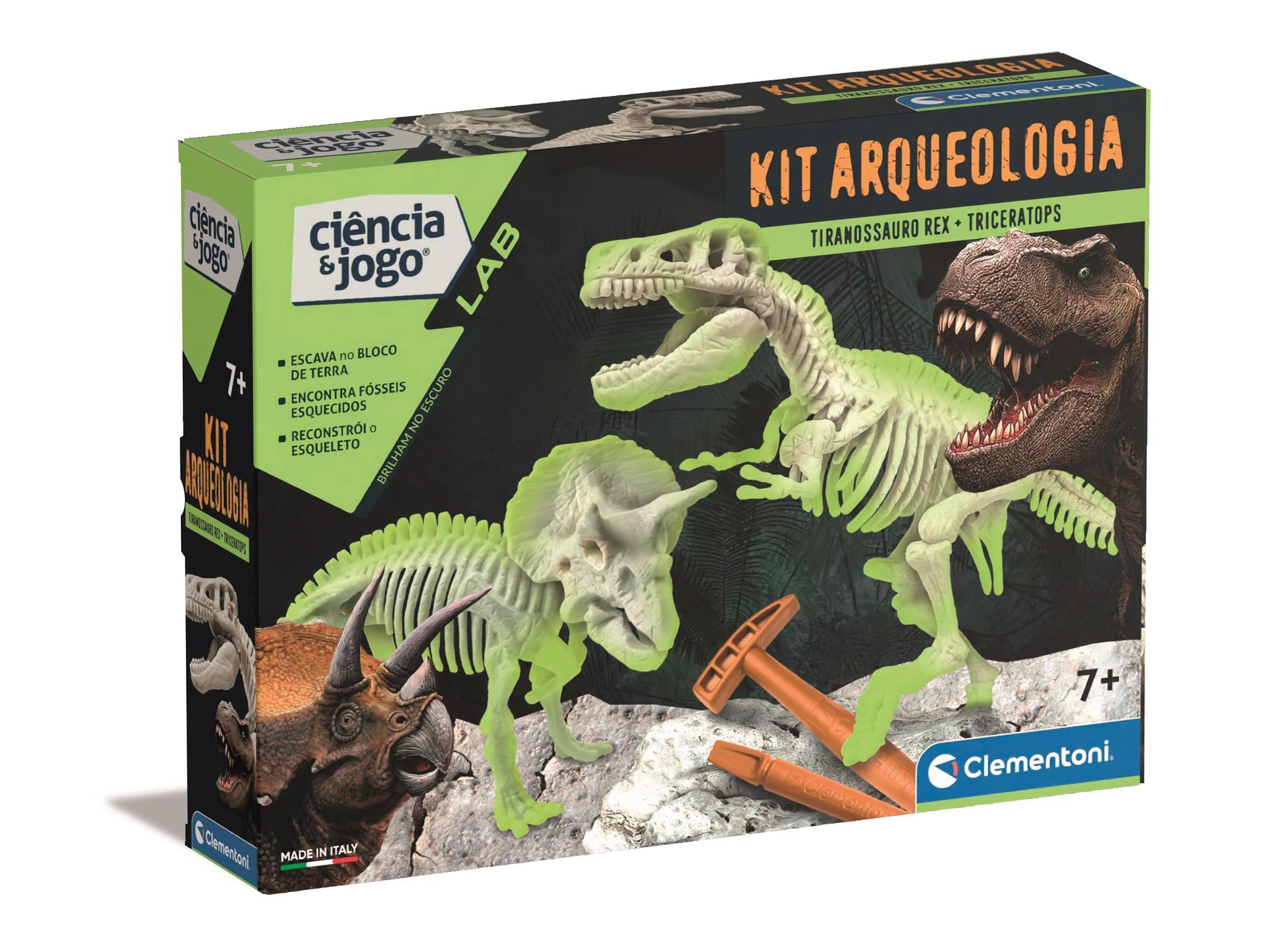 Kit Arqueologia Clementoni T-rex + Triceratops