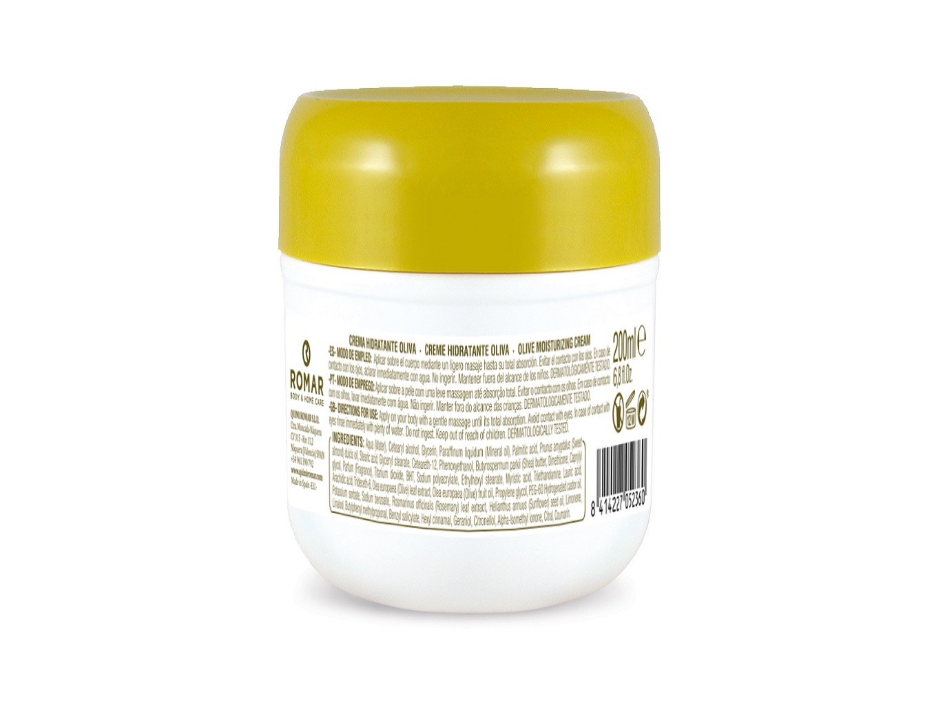 Crema Amalfi Hidratante Oliva Sd 200 Ml