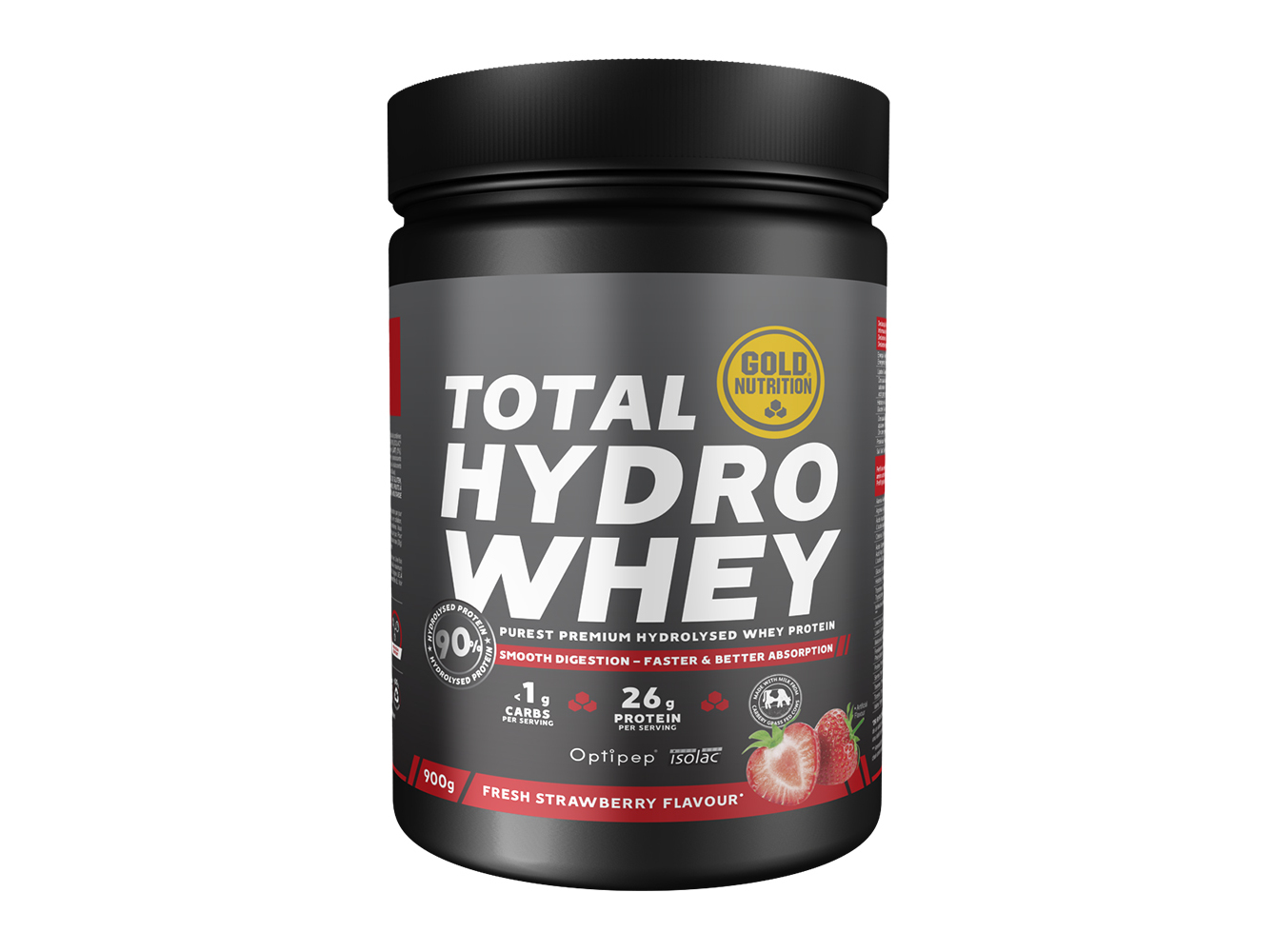 Gold Nutrition Total Hydro Whey De Morango 900g