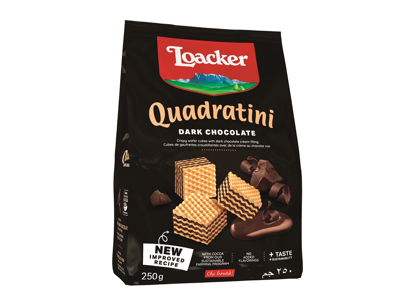 Bolacha Loacker Quadratini Dark Noir 250g