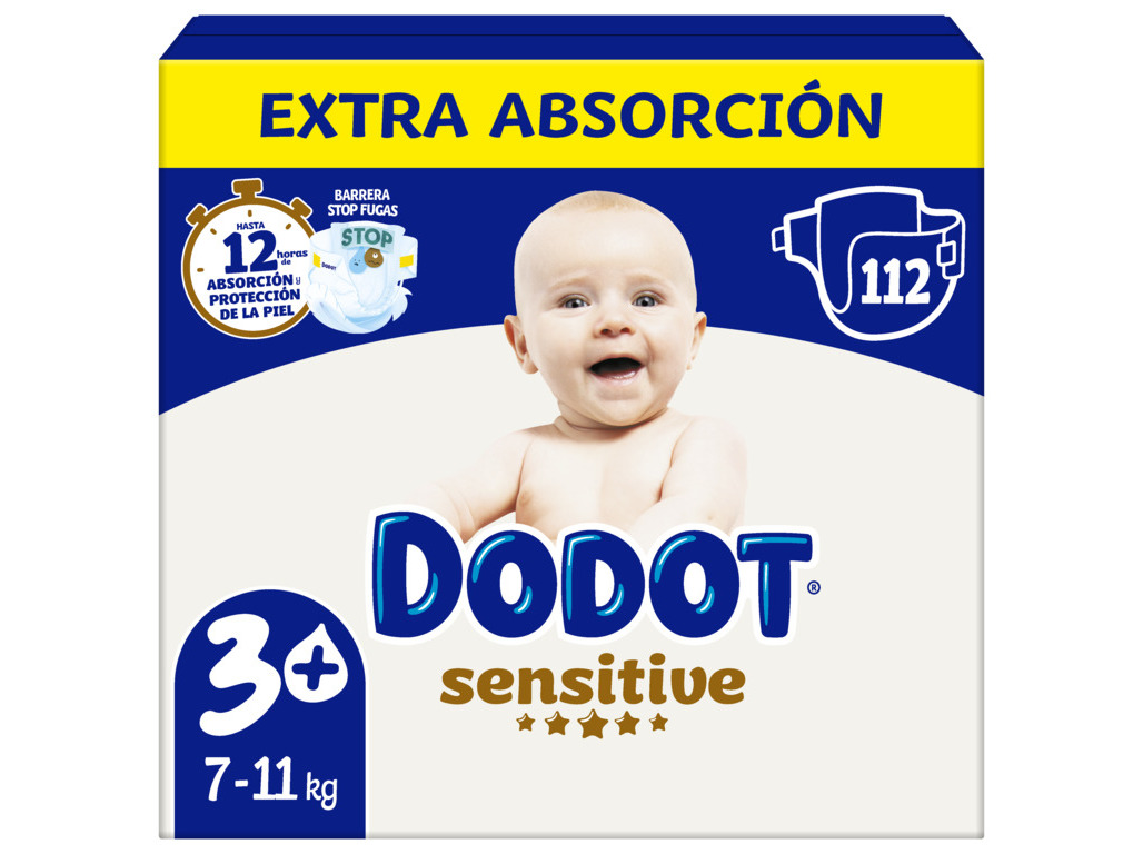 Fraldas Extra Dodot Sensitive Box T3 -11kg 112 Un