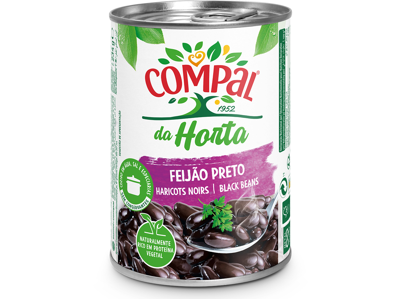 Feijão Compal Da Horta Preto 410g