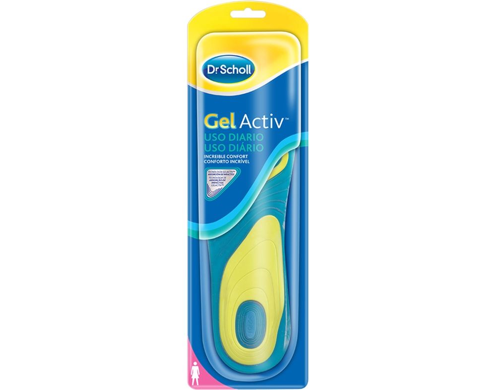 Scholl Gelactiv palmilha de uso diário para mulher - tamanho 35.3 a 40.5 - 2 unidades