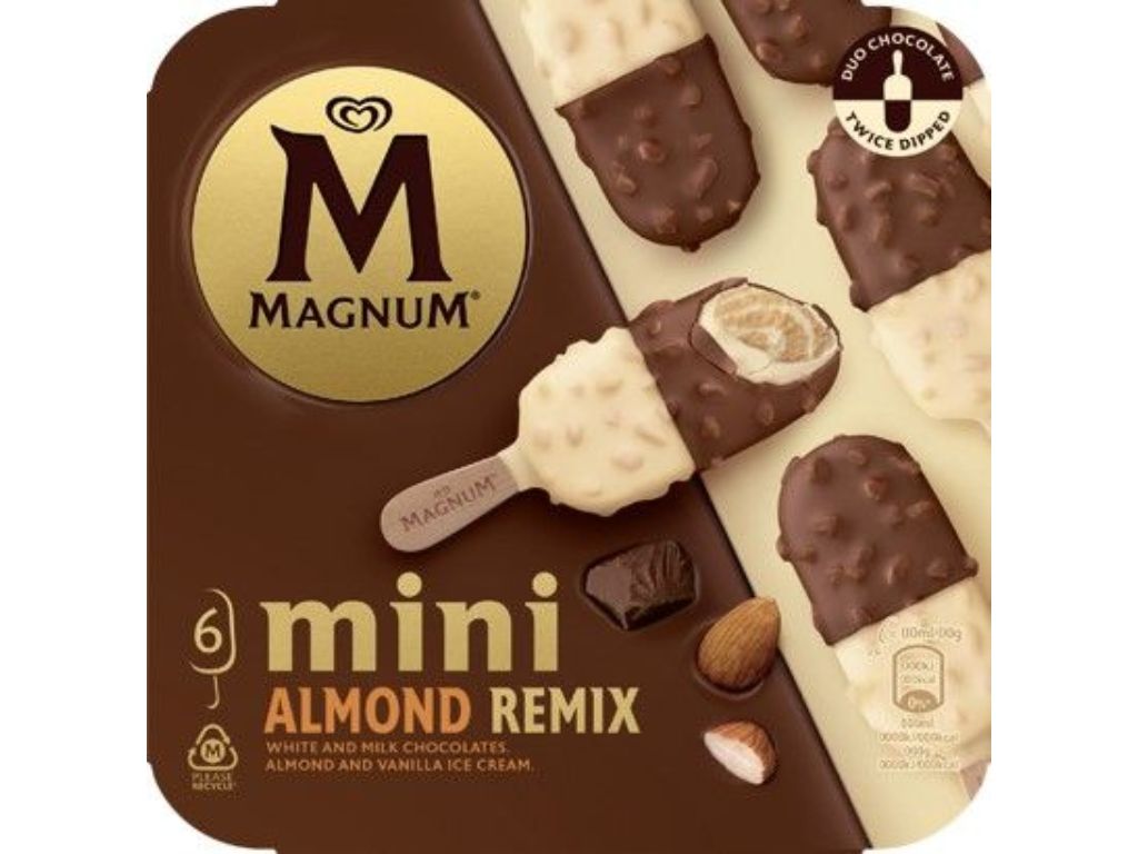 Gelado Magnum Mini Amêndoa Remix 6x55ml