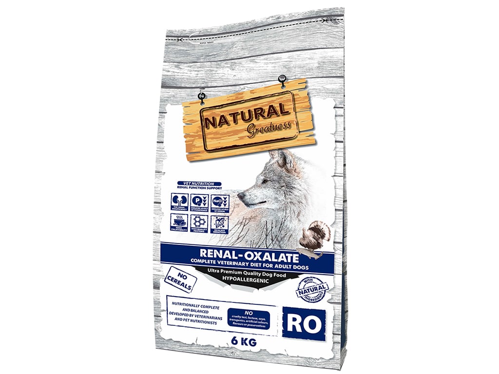 Dog Renal-Oxalate RO Hipoalergénica Sem Cereais 6 KG Natural Greatness