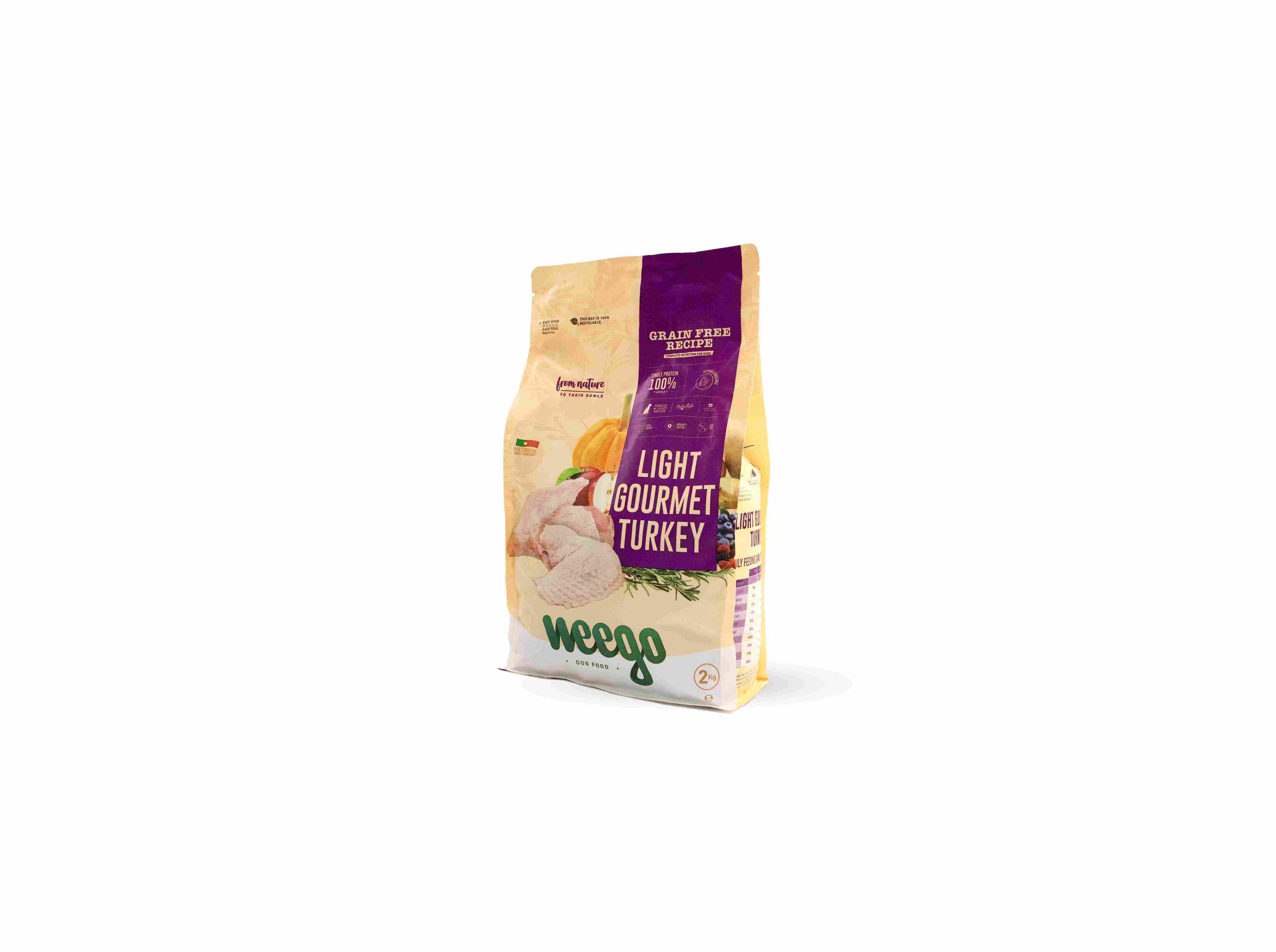 Ração Cão Sénior Weego Grain Free Peru 2kg